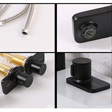 VBARV Rubinetto per lavabo da Bagno in Ottone - Rubinetto per lavabo a Tre Fori Rame Diviso in Tre Pezzi Mobile da Bagno con Acqua Calda e Fredda lavabo Nero Spazzolato