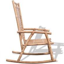 vidaXL Sedia a Dondolo da Esterno Giardino in Bamboo Relax Poltrona Oscillante