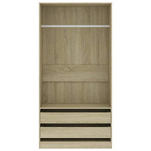 Tidyard Armadio Rovere Sonoma 100x50x200 cm in Truciolato con 3 cassetti