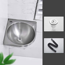 JPOYT-O Triangolo Lavatoio Hanging Bacino, Round Kitchen Sink Bowl in Acciaio Inox