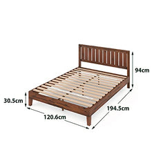 ZINUS Vivek 30 cm Telaio per letto a piattaforma in legno deluxe con testiera | Supporto a doghe in legno | Facile da montare | 120 x 190 cm | Antique Espresso