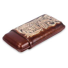 TYUIOO Similpelle Rivestito Cedro Cigar Holder Caso di Corsa 3 Count (Brown)