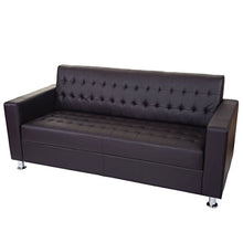 Mendler Divano a 3 posti da Salotto Kunda Design Moderno Ecopelle Marrone