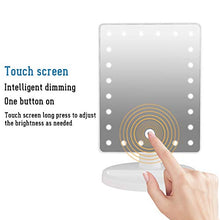 Specchio cosmetico, ricarica USB Specchio ingranditore 10X con 20 luci a LED e base portaoggetti per casa da tavolo bagno doccia da viaggio