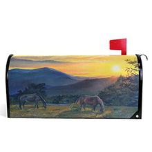 Sunset Horses Mountain Paesaggio Casella Postale Coperture Magnetiche Giardino Cantiere Decorazione Casa Dimensioni Standard 53,3 cm x 45,7 cm