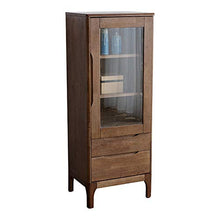 XMSIA Armadio della Credenza della Cucina Torre di stoccaggio del comò con 2 cassetti e 1 Armadio, Armadio di stoccaggio Armadio di Stoccaggio in Legno (Color : Coffee, Size : 40x50x131cm)