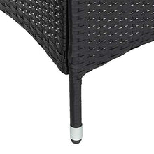 Belissy Set di mobili da giardino in rattan sintetico, poltrone da giardino moderne, mobili da balcone, set da 2 persone, 1 tavolo e 2 poltrone, set per balcone e terrazzo (rattan nero)