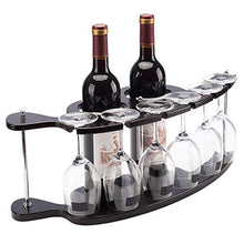 Scaffale per vino, mobili da bar in legno, può contenere due bottiglie di vino rosso e 6 bicchieri di vino.
