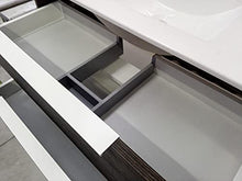 sodani Mobile da Bagno Sospeso con Lavabo Specchio e Lampada a LED Luna Rovere Wengè