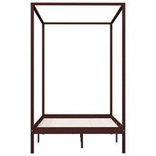 SKM Giroletto a Baldacchino Marrone Scuro Massello Pino 140x200 cm