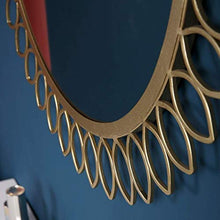 Specchio Decorativo per Bagno, Specchio da Toeletta Rotondo da Parete in Ferro Battuto