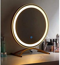 Specchio per Vanity da Tavolo in Oro con luci, Trucco Touch Screen Illuminato 40cm per spogliatoio e Camera da Letto