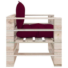 FAMIROSA Divano da Giardino Pallet Cuscini Rosso Vino in Legno di Pino