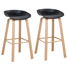 Set di 2 sgabelli da bar, piedi in metallo, per sala da pranzo, bistrot, bar, 82 cm, colore: nero