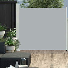 vidaXL Tenda da Sole Laterale Retrattile per Patio Privacy Automatica Schermo Parasole Frangivento 170x300 cm in Tessuto PU Grigia Telaio in Ferro