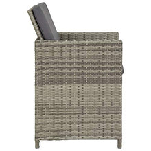 FAMIROSA Sedie da Giardino 2 pz con Cuscini in Polyrattan Grigio-1907