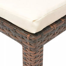 vidaXL Lettino Prendisole Regolabile con Cuscino in Polyrattan Marrone Sdraio