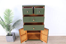 Yajutang credenza cassettiera cinese 4 cassetti 2 ante verde oliva