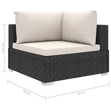 SKM Set Divani da Giardino 12 pz con Cuscini in Polyrattan Nero (105.1kg)