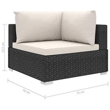UnfadeMemory Set Divani da Giardino con Cuscini Set Mobili da Giardino 12 pz con Cuscini in Polyrattan Nero - Arredi Casa