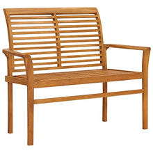 vidaXL Panca da Giardino con Cuscino Rosso 112 cm in Legno di Teak