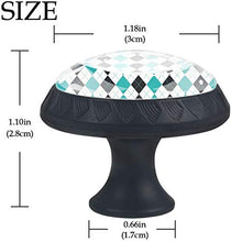 Argyle Pattern Pattern Pomelli per Porta Set di 4 Pomelli per Mobili Manopole per Cassetti Cucina Armadio Vetro