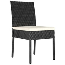 FAMIROSA Set da Pranzo da Giardino 7 pz in Polyrattan Nero-5697
