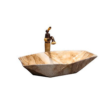 Lavabo in ceramica di design modello in marmo sopra lavabo da appoggio in ceramica retrò (64x41x13.5cm) Lavandini bagno
