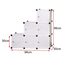 eSituro Armadio a 6 Cubi, Armadietto Guardaroba Modulare, Scarpiera Componibile con Ante ad Occhiello, Organizzatore per Camera da Letto, Corridoio, 96x30x96cm, Bianco