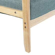 Divano letto in legno e lino, con braccioli, per camera da letto, soggiorno, ufficio, giardino, cortile - Arredi Casa