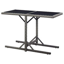 Tavolo da Giardino Antracite 110x53x72 cm in Vetro e Polyrattan