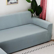 NIBESSER Copridivano con Penisola Elasticizzato Chaise Longue 2-Pezzi Copridivano a Forma di L Lavabile Fodere per Divano Angolare per Soggiorno con Motivi Moderni(Grigio Chiaro，2 Posti + 2 Posti)