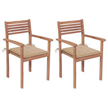 vidaXL Sedie da Giardino 2 pz con Cuscini Beige Massello di Teak