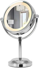 LBWARMB Trucco Specchio con luci Modern Regolabile Batteria a Batteria Argento Cromato LED LED ingranditore Bagno Make up Cosmetic Rasatura Vanity Specchio Specchio