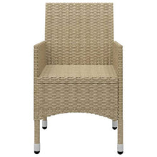 FAMIROSA Set Bistrot da Giardino 3 pz Polyrattan e Vetro Temperato Beige