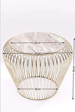 Kare Design Beam Marble Brass Tavolino, Grigio Chiaro, 43 cm