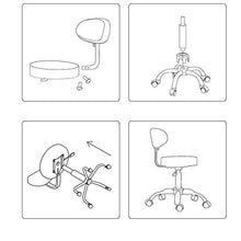 Sgabello A Sella per Parrucchiere E Salone Estetico Altezza Regolabile con Ruote E Schienale,Nero,Medical Wheel