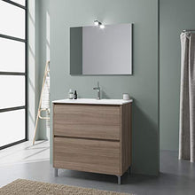 Kiamami Valentina MOBILE BAGNO A TERRA DA 80CM CON LAVABO E CASSETTI ROVERE | LAGUNA