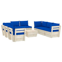 FAMIROSA Set Divani da Giardino su Pallet 9 pz con Cuscini Legno Abete-3658