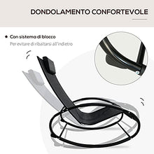 Outsunny Sedia a Dondolo da Giardino Telaio in Acciaio Rivestimento in Textilene 105x62x88cm Nero