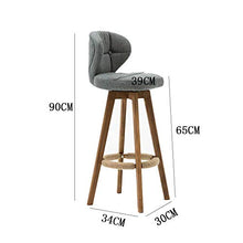 Sedia da Pranzo Sgabelli Alti Sgabelli da Bar Sedia da Bar Moderna e Semplice in Legno massello, Eleganti sgabelli Alti, per Sala da Pranzo da Pub, 65 / 75CM