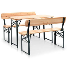 FAMIROSA Tavolo da Birreria Pieghevole 2 Panchine 118 cm Legno di Abete