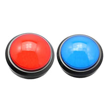 NUOBESTY Cicalino di Gioco Pulsante di Riproduzione Allarme 10X10x5cm Luci E Suoni Cicalini Famiglia Classe Risposta al Gioco Cicalino Risponditore Elettronico Pulsanti Grandi - Blu E Rosso
