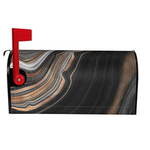 Elegante marmo nero con venature oro e rame dal design unico per cassetta delle poste, copertura per cassetta postale per giardino, giardino, cortile, dimensioni standard, 53 x 45 cm