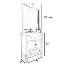 Arredo bagno shabby chic in legno bianco provenzale vintage 75 cm
