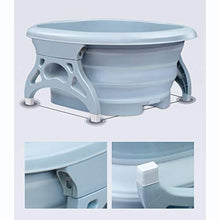 YLL Canna per pediluvio Pieghevole Massaggi Schiuma Bucket, Accresciuta di Plastica Portatile Pediluvio Benna 50 * 42 * 23cm (Color : Blue)