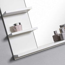 DOMTECH - Specchio da pare per bagno con mensole, colore bianco, specchio a sinistra