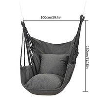 Erfula Comoda Sedia Pensile Amaca in Corda Sospesa in Tela di Cotone Comfort E Durata Superiori Sopporta Fino A 250 kg 130x100 Cm Include 1 Cuscino 2 Corde Legate 1 Borsa Beautifully