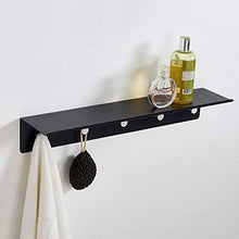 Dirgee Spazio Nero Space Bagno Bagno Supporto a Parete Multifunzione con 5 Ganci, 100mm * 600mm * 140mm
