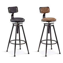 LYRWISHJD - Sedia da bar con schienale regolabile, altezza 98 – 120 cm, in ecopelle, stile retrò, in metallo, per cucina e caffè, colore: blu